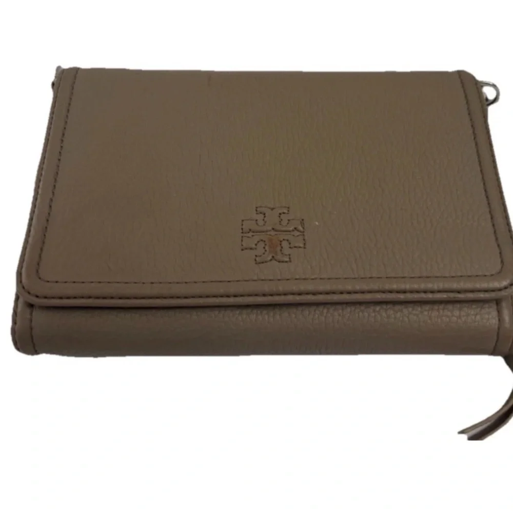 Tory Burch Crossbody handbag Tan Leather Shoulderbag clutch Tote Purse